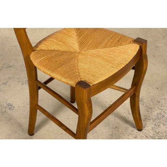 Set of 12 French Louis Philippe Style Walnut Dining Chairs With Rush Seats For Sale - Image 17 of 18