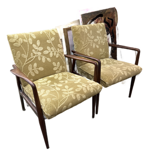 1950s Danish Modern Larsen Sculptural Lounge Chair Pair