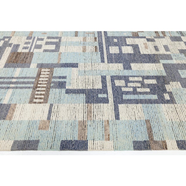 Taupe 10x14 Abstract Urban Nomad: Modern Moroccan Style Handmade Wool Rug For Sale - Image 8 of 11