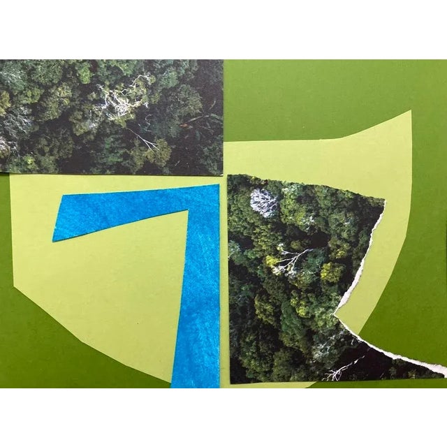 "Techno Meadow Iv" Contemporary Abstract Original Mixed-Media Collage on Paper by Zac Woodiel For Sale - Image 4 of 6