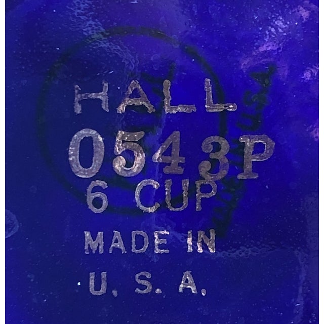 Ceramic Vintage Hall Cobalt and Silver Teapot - Model 0543p 6 Cup For Sale - Image 7 of 16