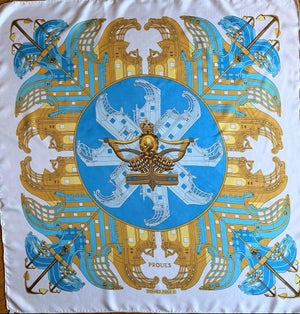HERMÈS PROUES 1973 Silk Scarf designed by Ledoux Philippe