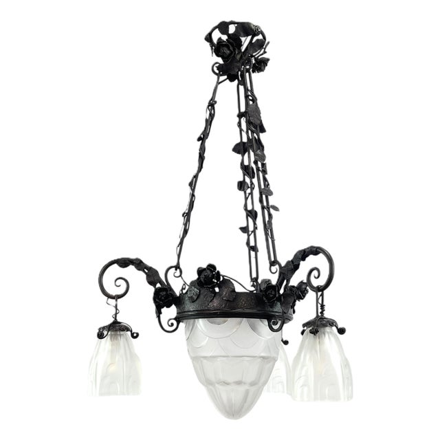 Art Deco Chandelier from Dégue, 1930s For Sale
