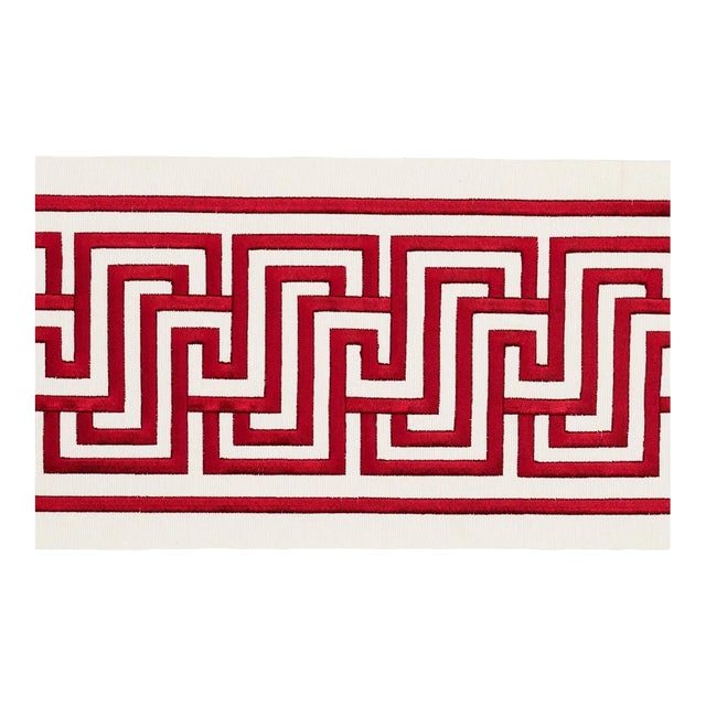 Schumacher X Mary Mcdonald Labyrinth Tape in Ruby For Sale