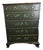 Vintage Drexel Dresser/Chest - Deep Green With Custom Chinoiserie-Inspired Hand-Painted Floral Lacquer Finish For Sale