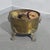Good oval brass rivetted log bin, standing on bird feet with lion ring handles. 12" high 16" wide 14" depth