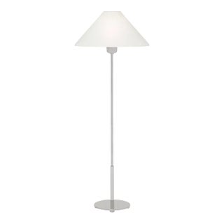 J. Randall Powers by Visual Comfort Signature Hackney Buffet Lamp in Polished Nickel with Linen Shade For Sale