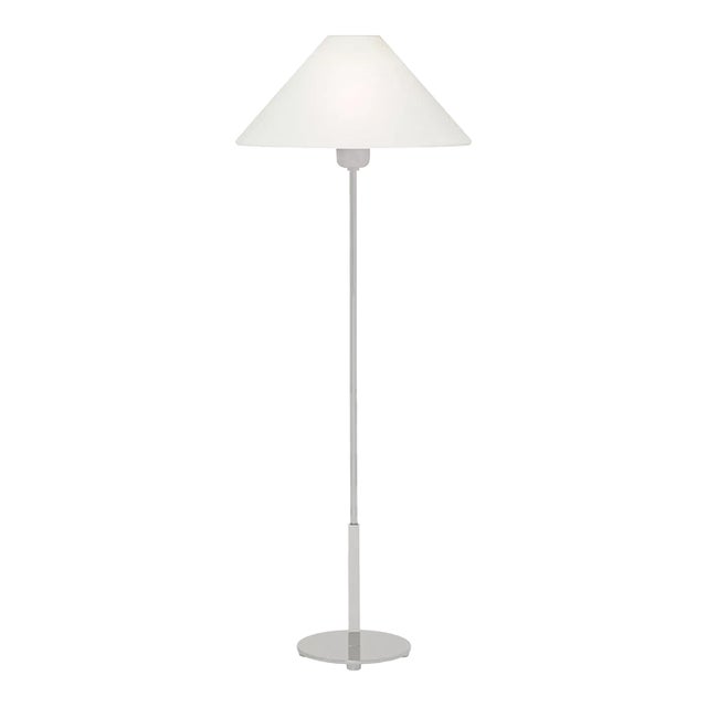 J. Randall Powers by Visual Comfort Signature Hackney Buffet Lamp in Polished Nickel with Linen Shade For Sale
