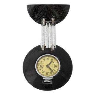 Art Deco Style Bakelite Watch Brooch For Sale