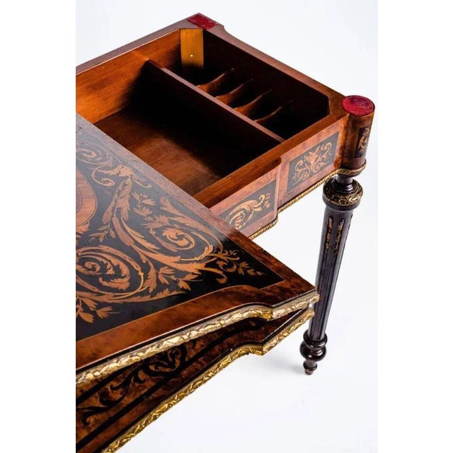Green 19th-Century Marquetry Game Table, 1820s For Sale - Image 8 of 12