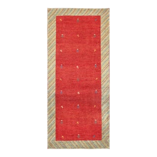 Pasargad Home Gabbeh Lamb's Wool Area Rug, 2' 9" X 6' 5", Red For Sale