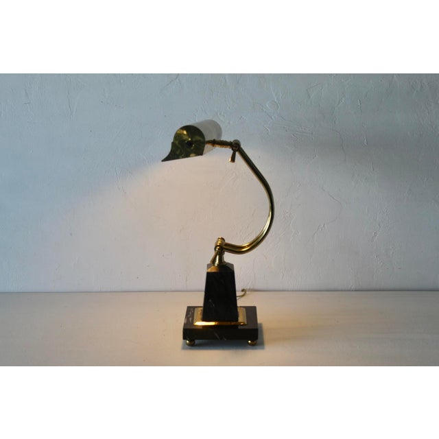 Vintage Brass Office Table Lamp Marble Base For Sale - Image 17 of 17