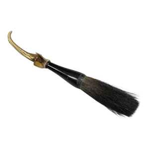 Vintage Chinese Scholar’s Calligraphy Brush With Antler Handle