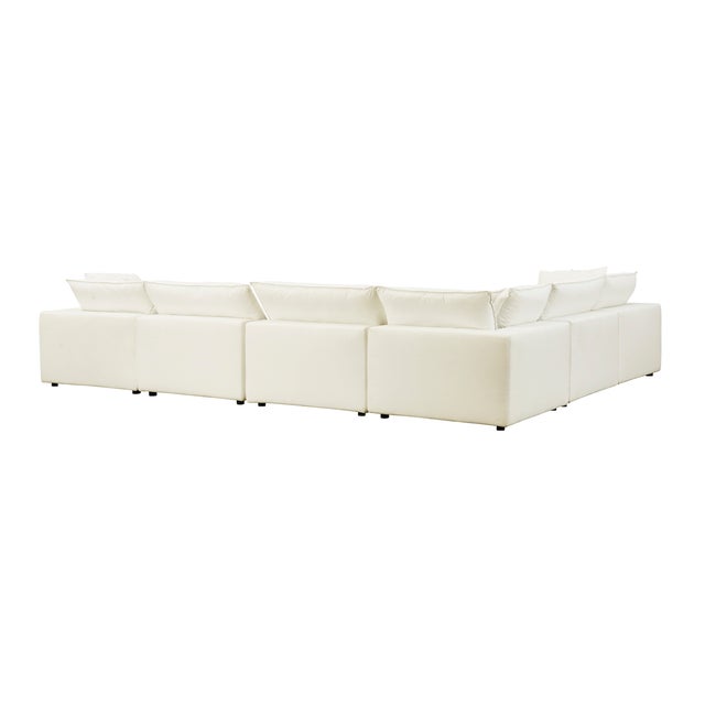 2020s Cali Natural 7-Piece Performance Fabric Modular Large Chaise Sectional For Sale - Image 5 of 6
