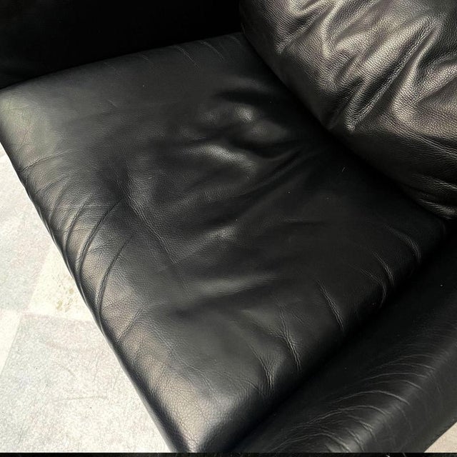 Black Leather Maua Swivel Chair with Lumbar Pillow from Design On Stock For Sale - Image 11 of 17