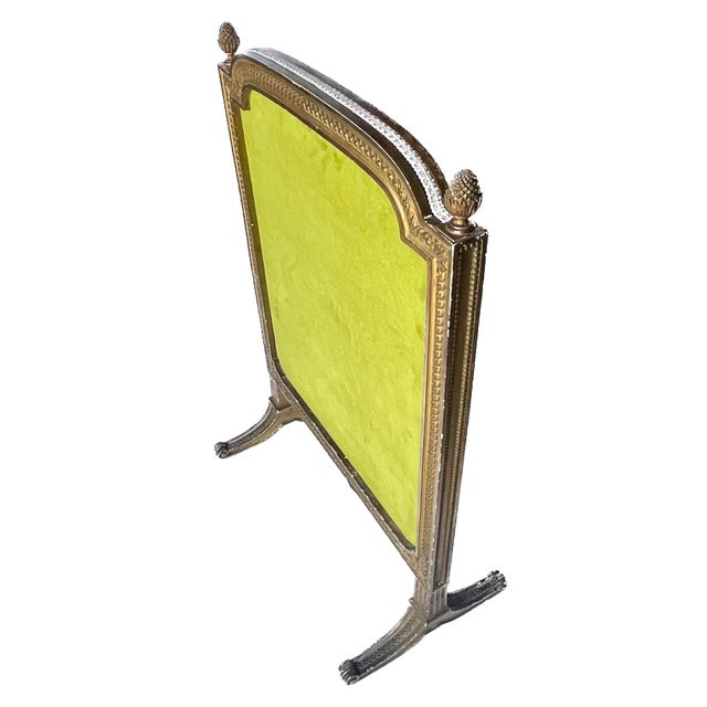 Antique Giltwood Floral &Velvet Fireplace Screen For Sale In Atlanta - Image 6 of 12