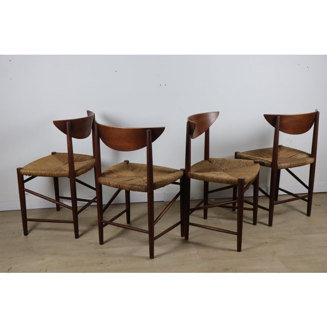 Scandinavian Teak and Rope Chairs by Peter Hvidt, 1960s, Set of 4 For Sale - Image 6 of 18