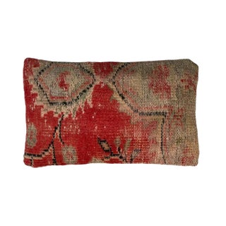 Large Vintage Turkish Handmade Rug Cushion Cover For Sale