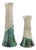 Japanese Modern White Green Raku Ceramic Stelo Flow Candle Holders by Laab Milano, Set of 2 For Sale