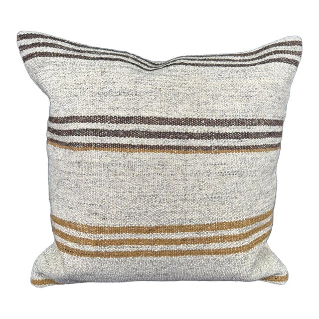 Turkish Hemp Pillow Cushion Natural Beige Brown Cushion Cover 20x20 For Sale