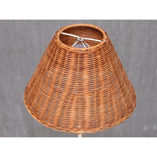 Table Lamps in Brass, Glass and Rattan from Falkenbergs Belysning, 1960s, Set of 2 For Sale - Image 11 of 12