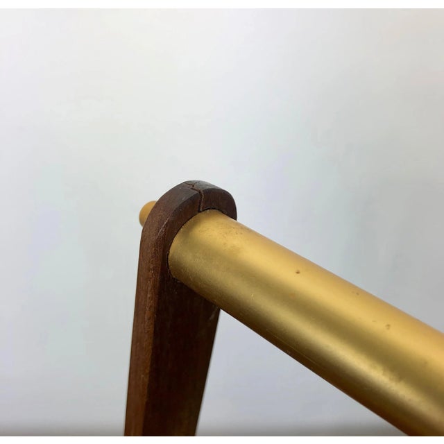 Gold Metal & Teak Ice Bucket Holder, Italy, 1960s For Sale - Image 12 of 14