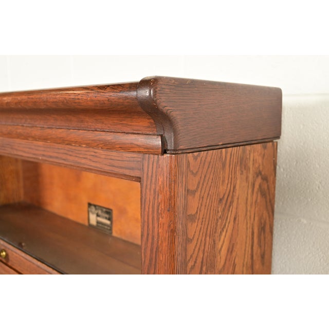 Antique Mission Oak Arts & Crafts Viking Five-Stack Barrister Bookcase, Circa 1900 For Sale - Image 9 of 12