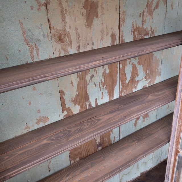 Antique Wall Display Cabinet with Doors and Decorated Pediment, Late 19th Century For Sale - Image 8 of 9