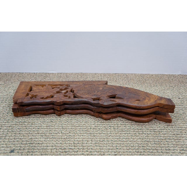 Vintage Anglo Indian Carved Folding Pedestal Table Plant Stand 16" For Sale - Image 13 of 14
