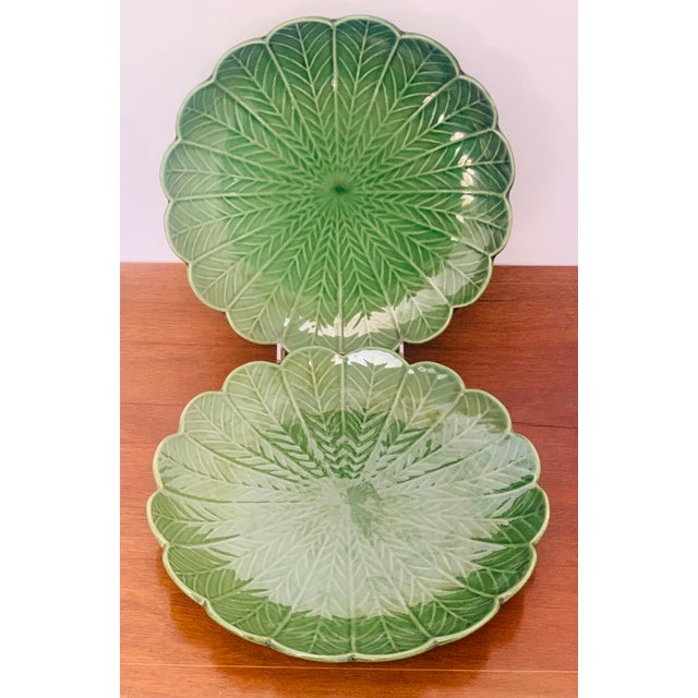 Vintage Green Cabbage Leaf Plates a Pair Chairish