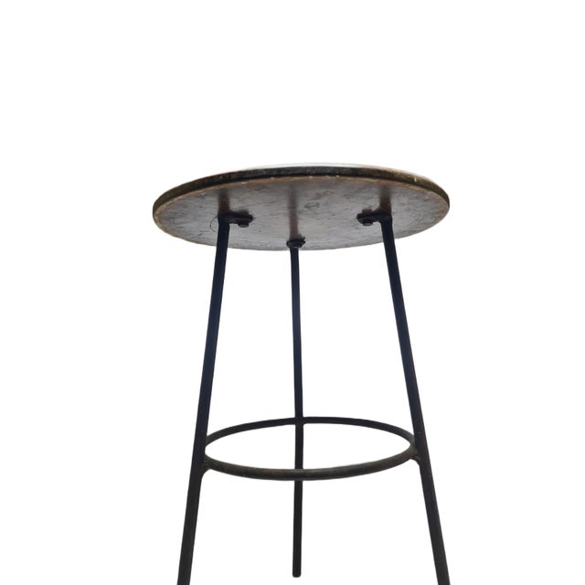 1970s Postmodern Brutalist Iron and Wooden Plant Stand, Poland, 1970s For Sale - Image 5 of 7