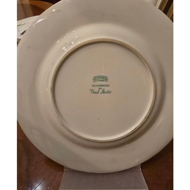 1950s Pickard China Plate by Crest Studios For Sale - Image 4 of 8