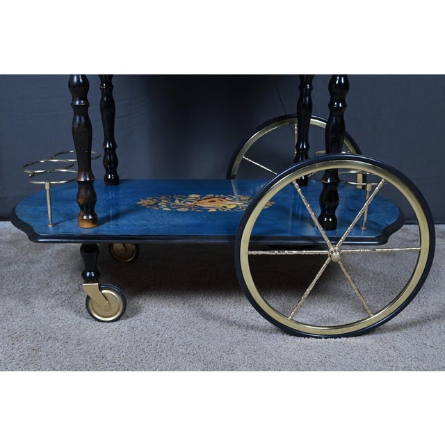 Service Trolley in Sorente Marquetry, Italy, 1960s For Sale - Image 13 of 18