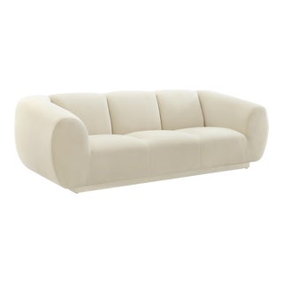 Emmet Cream Velvet Sofa For Sale