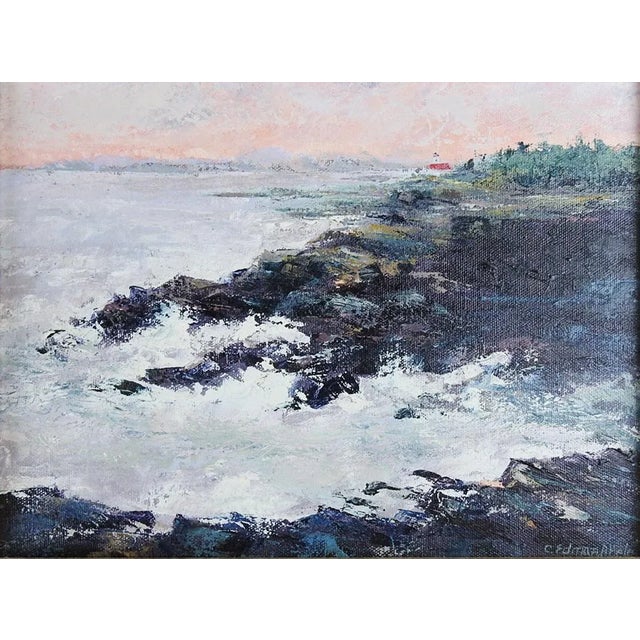 Contemporary Contemporary New England Rocky Coast Painting For Sale - Image 3 of 4