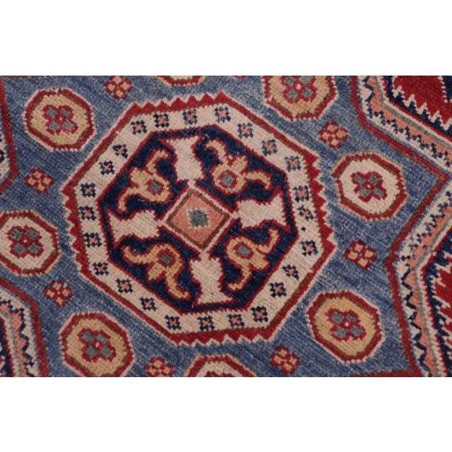 1990s Southwestern Kazak Rustic Red/Beige Wool Rug - 4'0''x5'5'' For Sale - Image 5 of 10