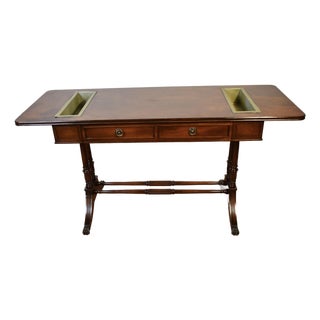 1920 Antique Lane Regency Mahogany Sofa Table / Console Table With Planters For Sale