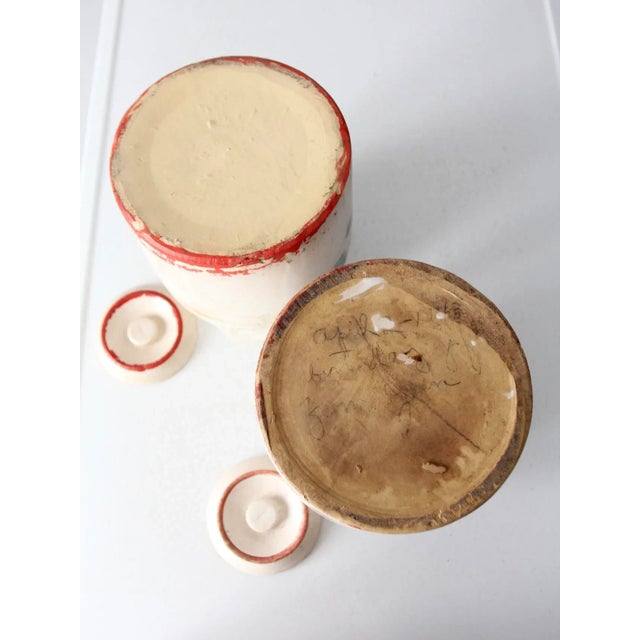 Ceramic Vintage Stoneware Cookie Jars - Set of 2 For Sale - Image 7 of 12