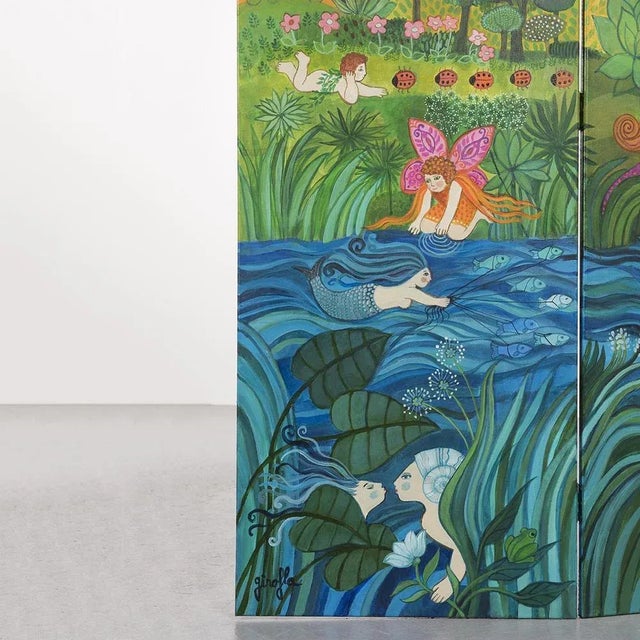 1990s French Bucolic Screen by Girofla, 1990 For Sale - Image 5 of 8