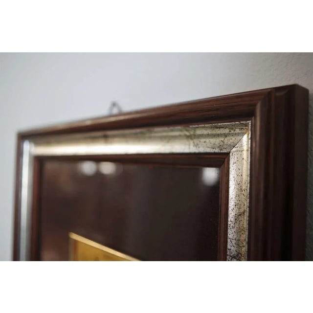 1970s Small Gold Leaf Picture in Brown and Silver Frame, 1970s For Sale - Image 5 of 10
