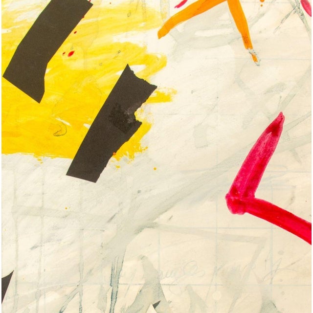 Elfi Schuselka (Austrian, b. 1940), Abstract Composition, Mixed Media on Paper, with partial painting to verso, depicting...