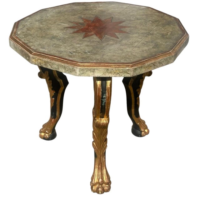Antique 18th C Hendrix Allardyce Italian Baroque Polychrome & Giltwood Side Table For Sale - Image 4 of 7