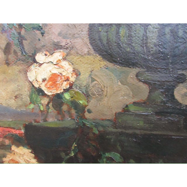 1920s Still Life Floral and Cockatoo Painting, Attrib to Geoffrey Holt For Sale - Image 17 of 18