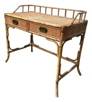 Vintage Bamboo Desk, Dressing or Console Table, 1960s