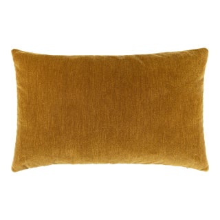 Scalamandre 22" x 14" Tudor Velvet Lumbar Pillow in Bourbon For Sale