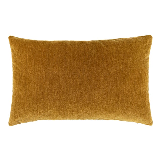 Scalamandre 22" x 14" Tudor Velvet Lumbar Pillow in Bourbon For Sale
