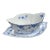 Vintage Mid-Century Modern Royal Copenhagen Blue Fluted Half Lace Gravy Boat With Under Plate For Sale
