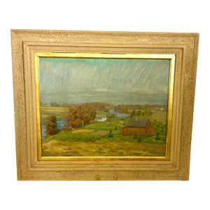 1910s Charming Autumn Landscape by Louis Mayer, Framed
