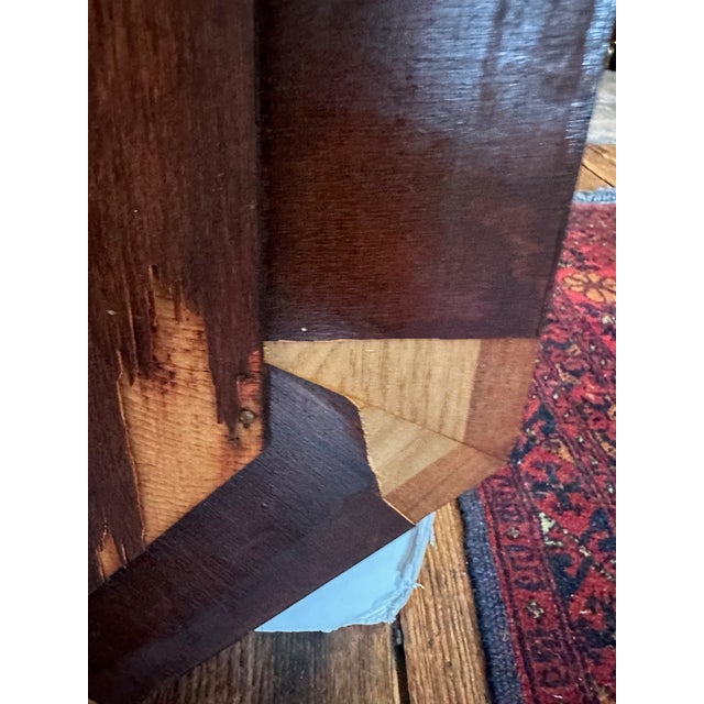 19th Century Large Crotch Mahogany Octagonal Empire Mirror For Sale - Image 10 of 12