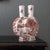 English Porcelain Double Moon Flask Vase With Red Hand Painted Country Scene For Sale - Image 3 of 18